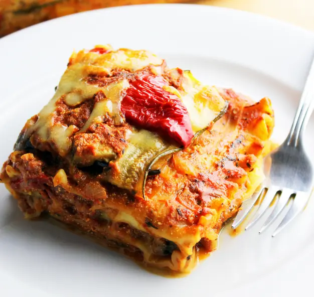 a vegetable lasagna made with ratatouille