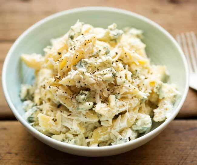 penne pasta dressed with ricotta and lemon