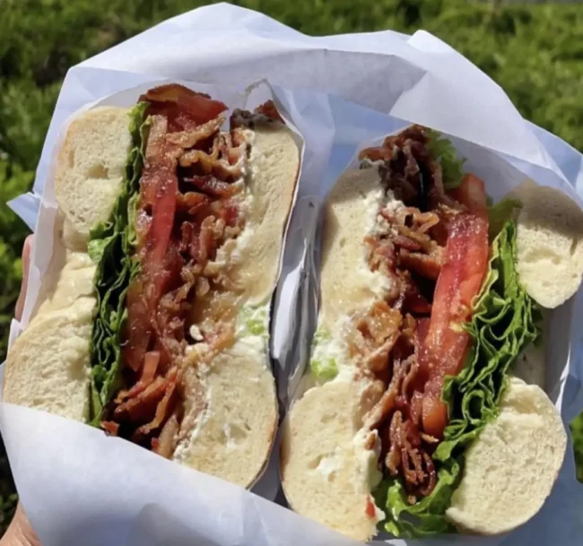 a BLT breakfast bagel