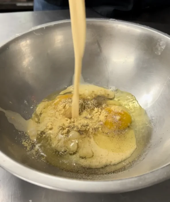 the egg and cheese mixture