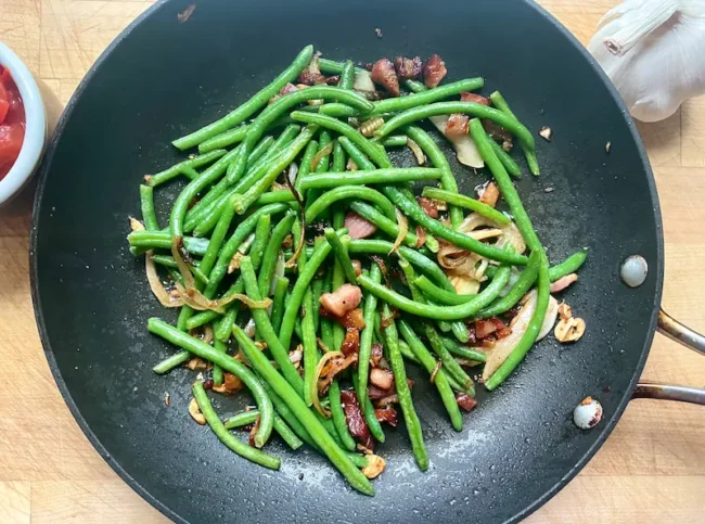 sauteeing frozen green beans