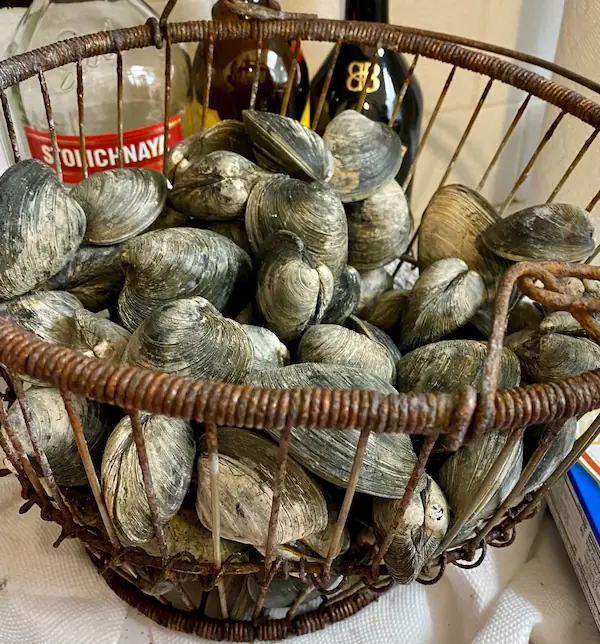 raw cherrystones in a basket