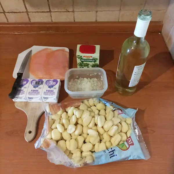 ingredients for salmon gnocchi