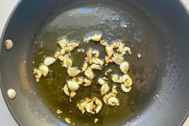 sauteeing garlic