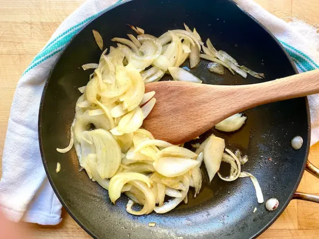 sauteeing onions