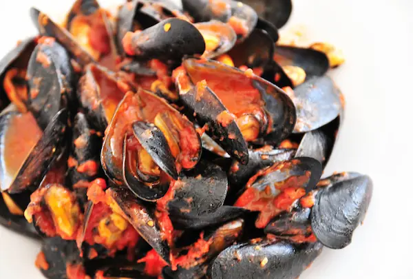 sauteed mussels for an Italian Christmas Eve dinner