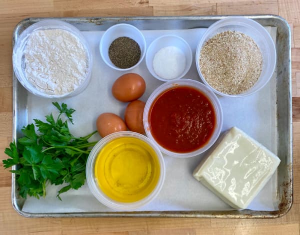 mozzarella sticks ingredients on a plate