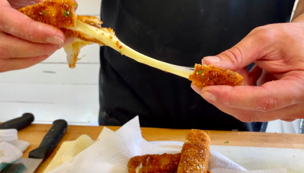 how a mozzarella stick should look after following this recipe