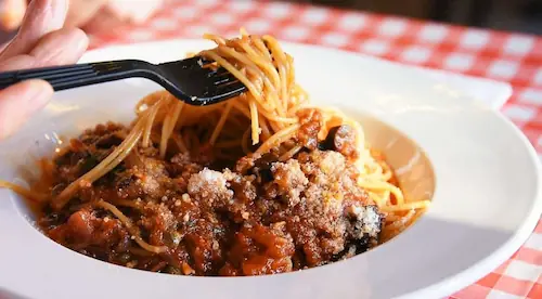 Pasta Puttanesca is a typical Italian dish with marinara sauce