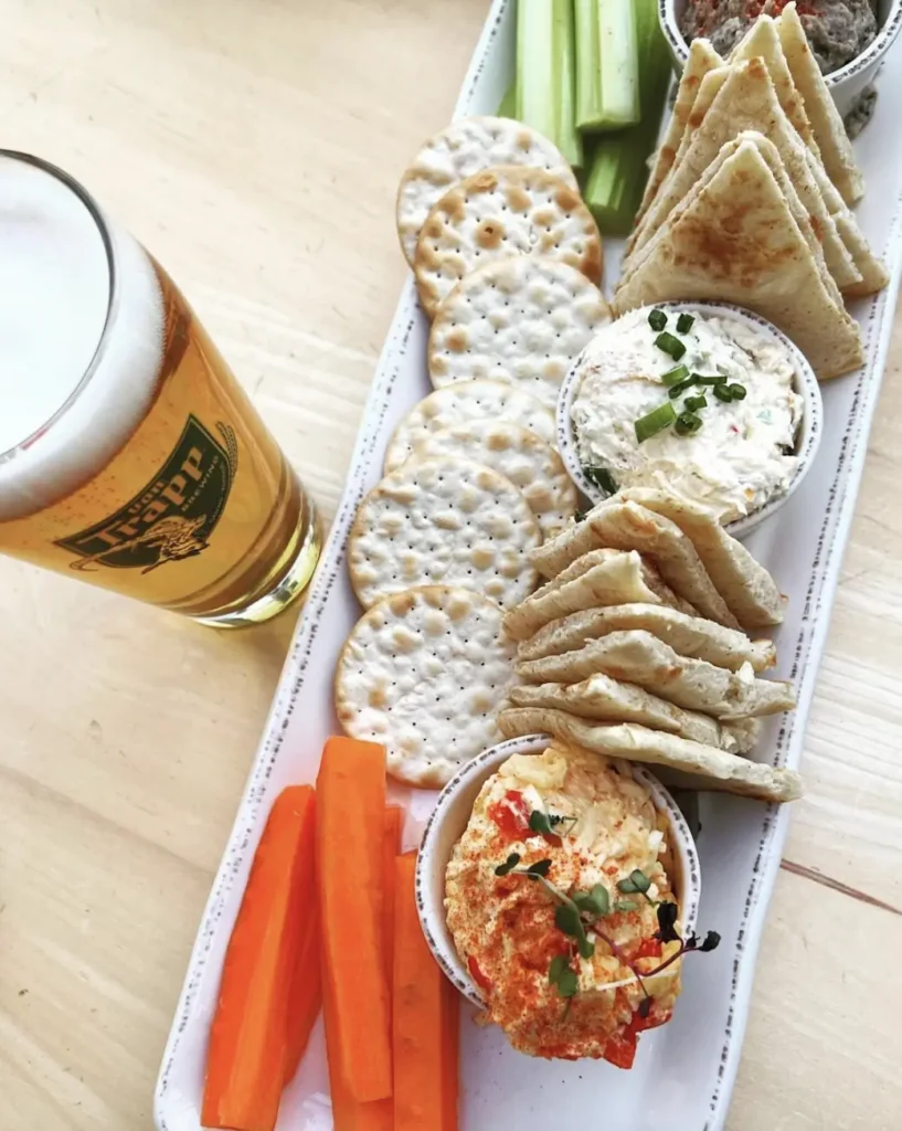 a few snacks alongside with Von Trapp Bierhall's craft beer