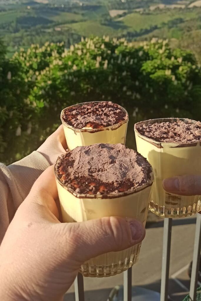 3 individual tiramisu cups