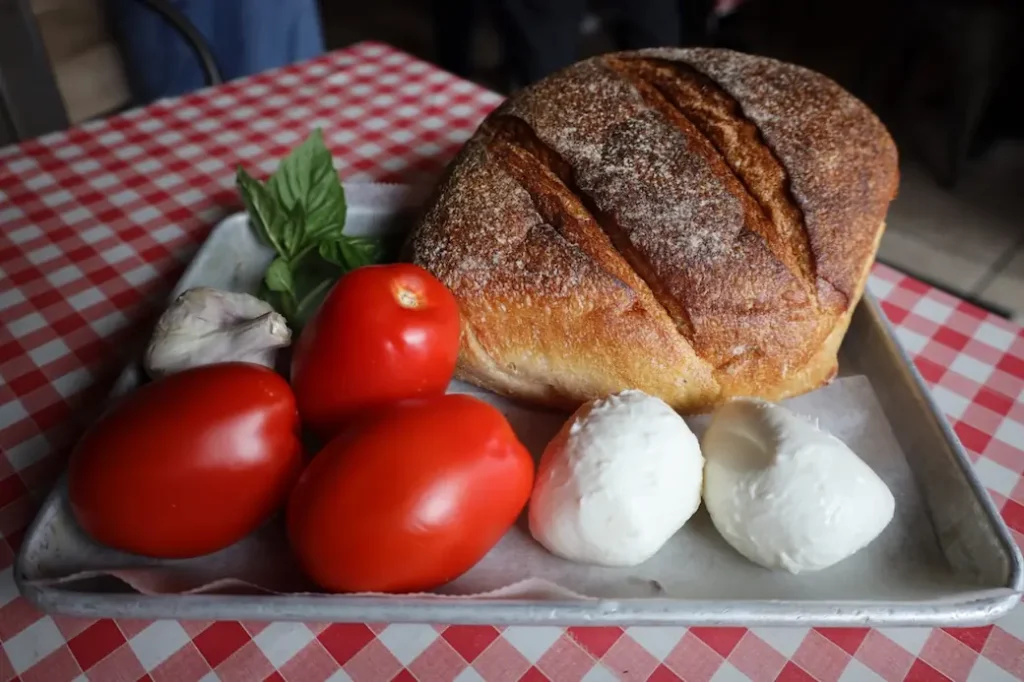 the ingredients necessary for this bruschetta mozzarella recipe