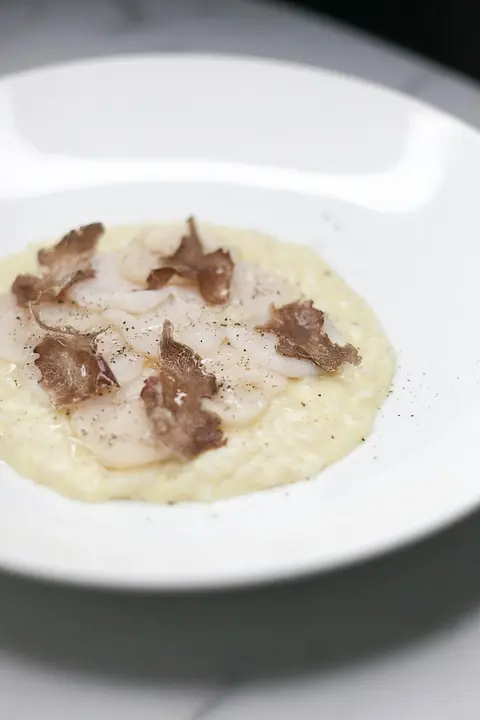 a creamy mushroom risotto