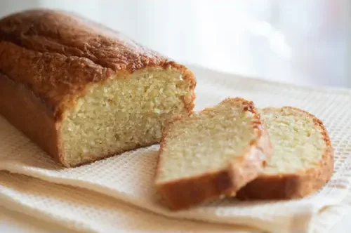 a pound cake made with ricotta and lemon zest