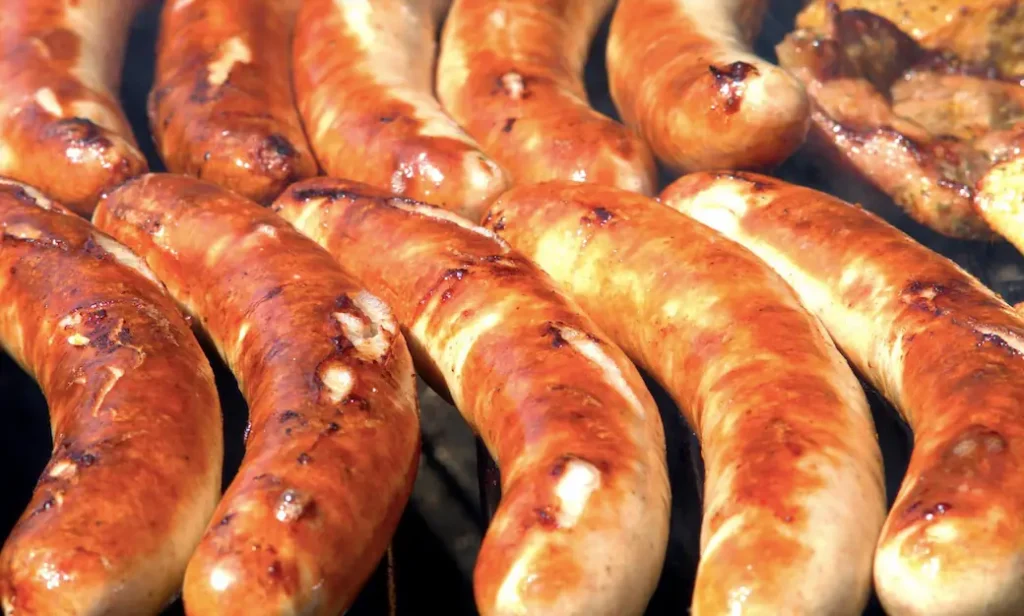 a tray full of sausages