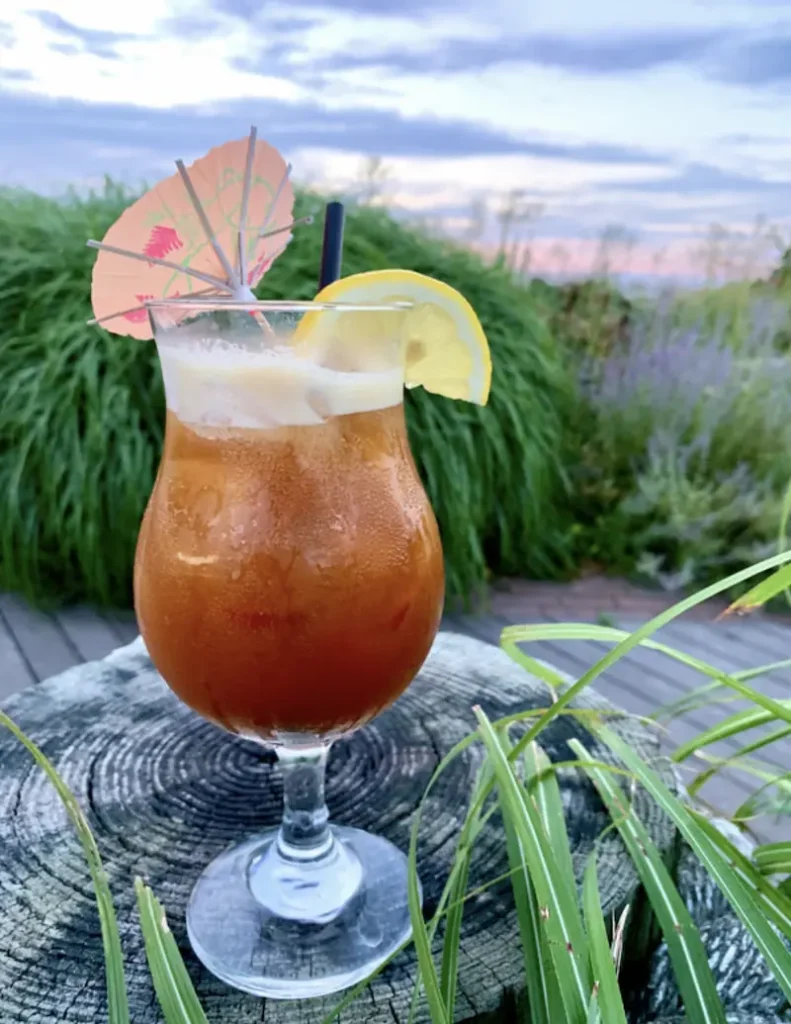 a drink made at the Harbor Grill & Orchid Lounge in Block Island