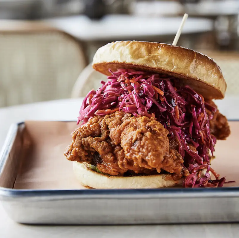 A burger made by The Surf, Block Island