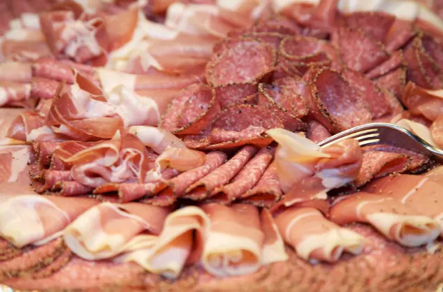 various types of cold cut meat