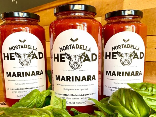 3 jars of Mortadella Head's jarred tomato sauce