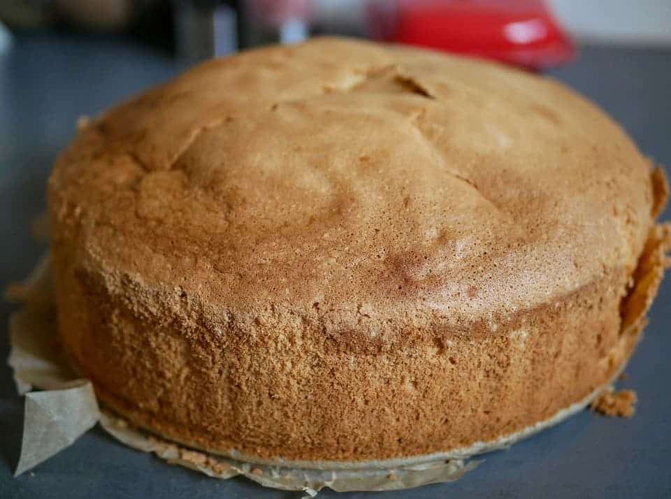 a sponge cake made without butter, eggs, or milk