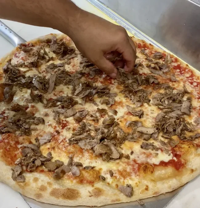 gyro meat on pizza