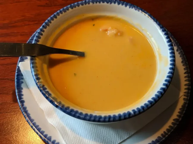 a lobster bisque for a pescatarian thanksgiving