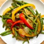 sauteed haricot verts on a plate