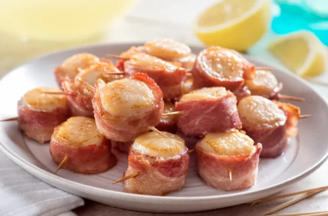 scallops and bacon for a pescatarian thanksgiving