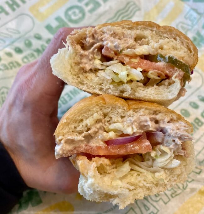 a subway tuna sandwich