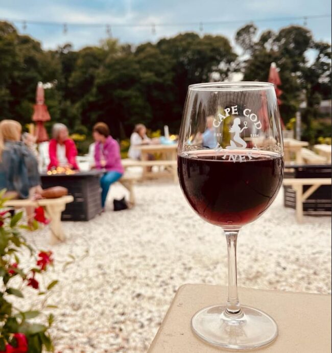a cup of wine from a cape cod winery