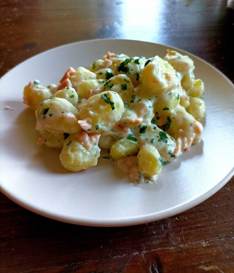 creamy salmon gnocchi