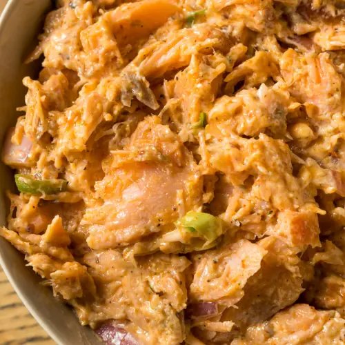salmon dip ready to be served as a seafood appetizer for christmas
