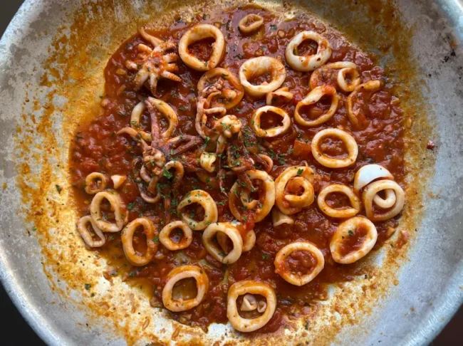 sauteed calamari is a classic italian chistmas eve recipe