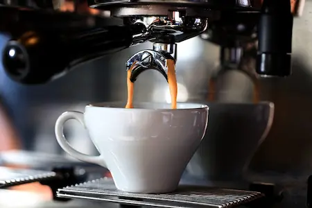 an espresso machine making a double espresso