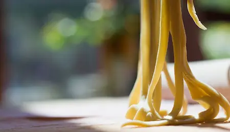 fresh homemade pasta strips