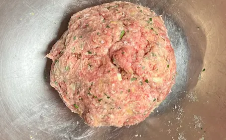 the meatball mixture in a bowl