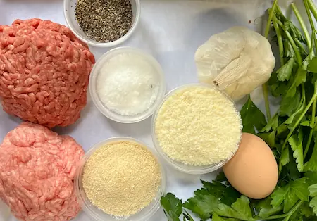 the ingredients for this meatball recipe
