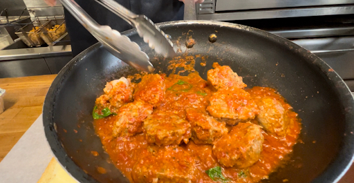 Reheating Plain Meatballs in a Frying Pan 