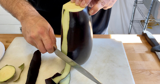  peel the whole eggplant. 