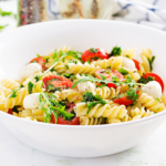 4-Ingredient Pesto Pasta Salad- Simple Italian Recipe