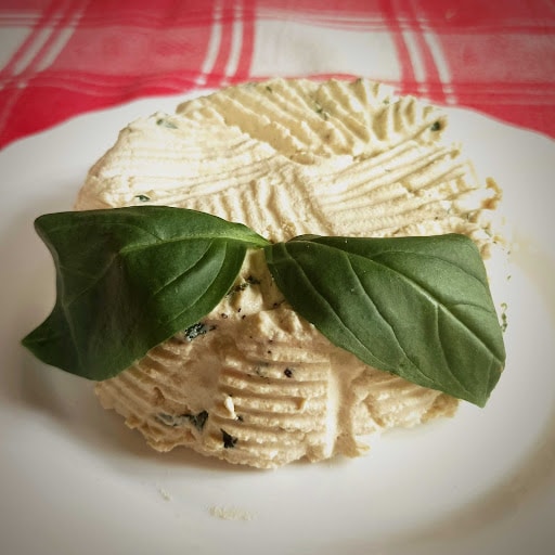 Nut-free Vegan Ricotta - With Only Soy Milk And A Lemon - freshly made on a plate