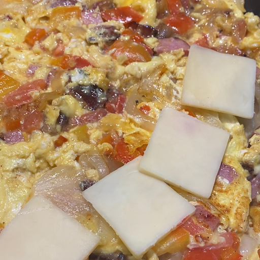 How to Make a Summer Sausage Frittata - add cheese