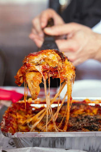 Serving Eggplant Parmigiana