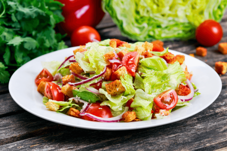 Traditional Bruschetta salad recipe with balsamic dressing