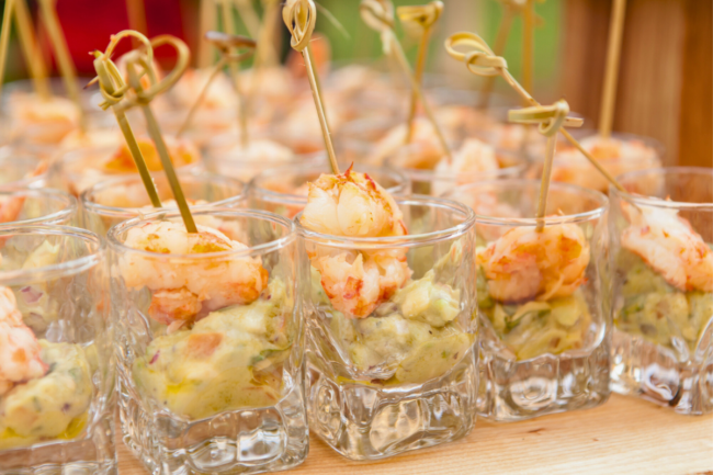 roasted shrimp in cocktail sauce