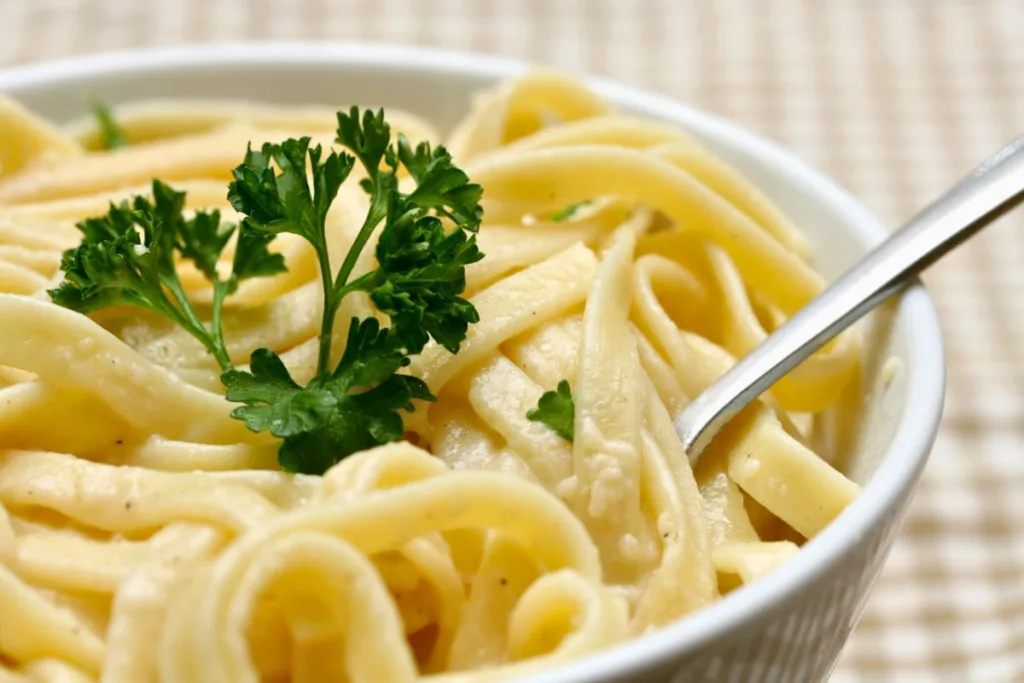 Christmas Fettuccine Recipe with alfredo sauce for holidays