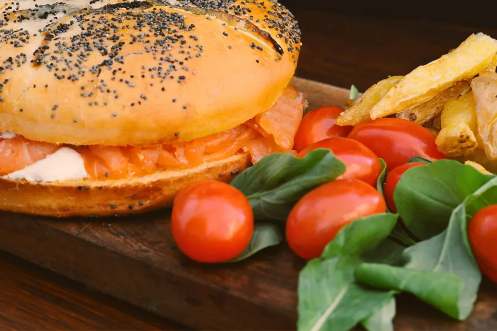 easy smoked salmon bagel with herbed cream cheese breakfast ideas