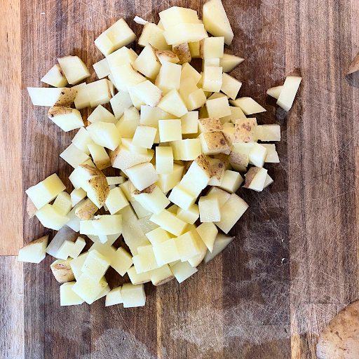 potato cut in small cubes