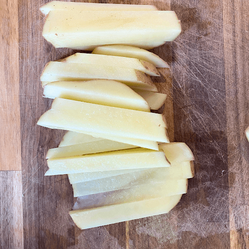 potato sliced in thinner pieces