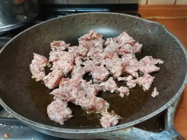 cooking savory sausage